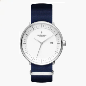 Nordgreen Unisex Quartz Blue Nylon Leather Strap White Dial 40mm Watch PH40SINYNAXX