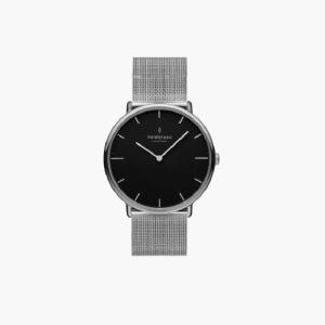 Nordgreen Women’s Quartz Silver Stainless Steel Black Dial 28mm Watch NR28SIMESIBL