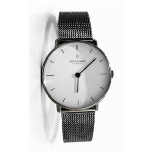 Nordgreen Women’s Quartz Grey Stainless Steel White Dial 28mm Watch NR28SIMESIXX