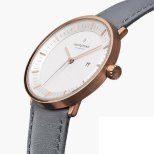 Nordgreen Unisex Quartz Grey Leather Strap White Dial 36mm Watch PH36RGLEGRXX
