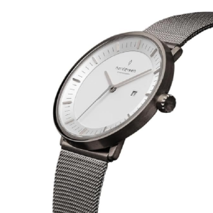 Nordgreen Men’s Quartz Grey Stainless Steel White Dial 40mm Watch PH40GMMEGUXX