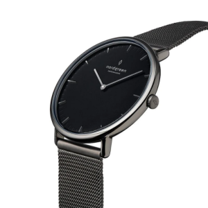 Nordgreen Unisex Quartz Gun Metal Stainless Steel Black Dial 36mm Watch NR36GMMEGUBL
