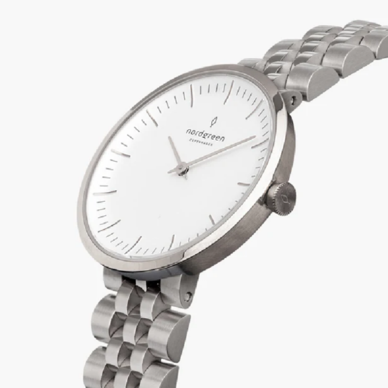 Nordgreen Women’s Quartz Silver Stainless Steel White Dial 32mm Watch IN32SI5LSIXX