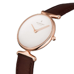 Nordgreen Women’s Quartz Brown Leather Strap White Dial 28mm Watch UN28RGLEBRXX