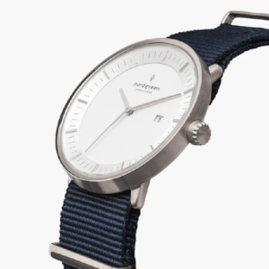 Nordgreen Unisex Quartz Blue Nylon Leather Strap White Dial 40mm Watch PH40SINYNAXX
