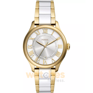 Fossil Women’s Quartz Two-Tone Ceramic Chain Silver Dial 38mm Watch CE1131 (Without Tag)