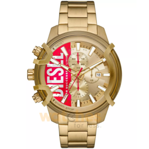 Diesel Men’s Chronograph Quartz Gold Stainless Steel Gold Dial 48mm Watch DZ4595 (Without Tag)