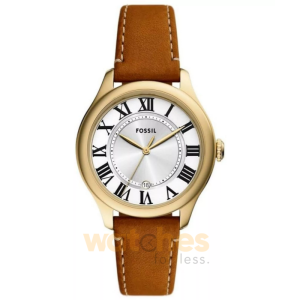 Fossil Women’s Quartz Brown Leather Strap Silver Dial 38mm Watch ES5397 (Without Tag)