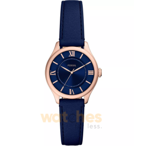 Fossil Women’s Quartz Blue Leather Strap Blue Dial 28mm Watch ES5424 (Without Tag)