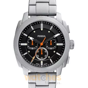 Fossil Men’s Chronograph Quartz Silver Stainless Steel Black Dial 44mm Watch FS6095 (Without Tag)