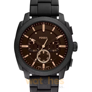 Fossil Men’s Chronograph Quartz Black Stainless Steel Brown Dial 44mm Watch FS6097 (Without Tag)