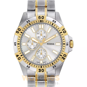 Fossil Men’s Quartz Two-Tone Stainless Steel Silver Dial 44mm Watch FS6148 (Without Tag)