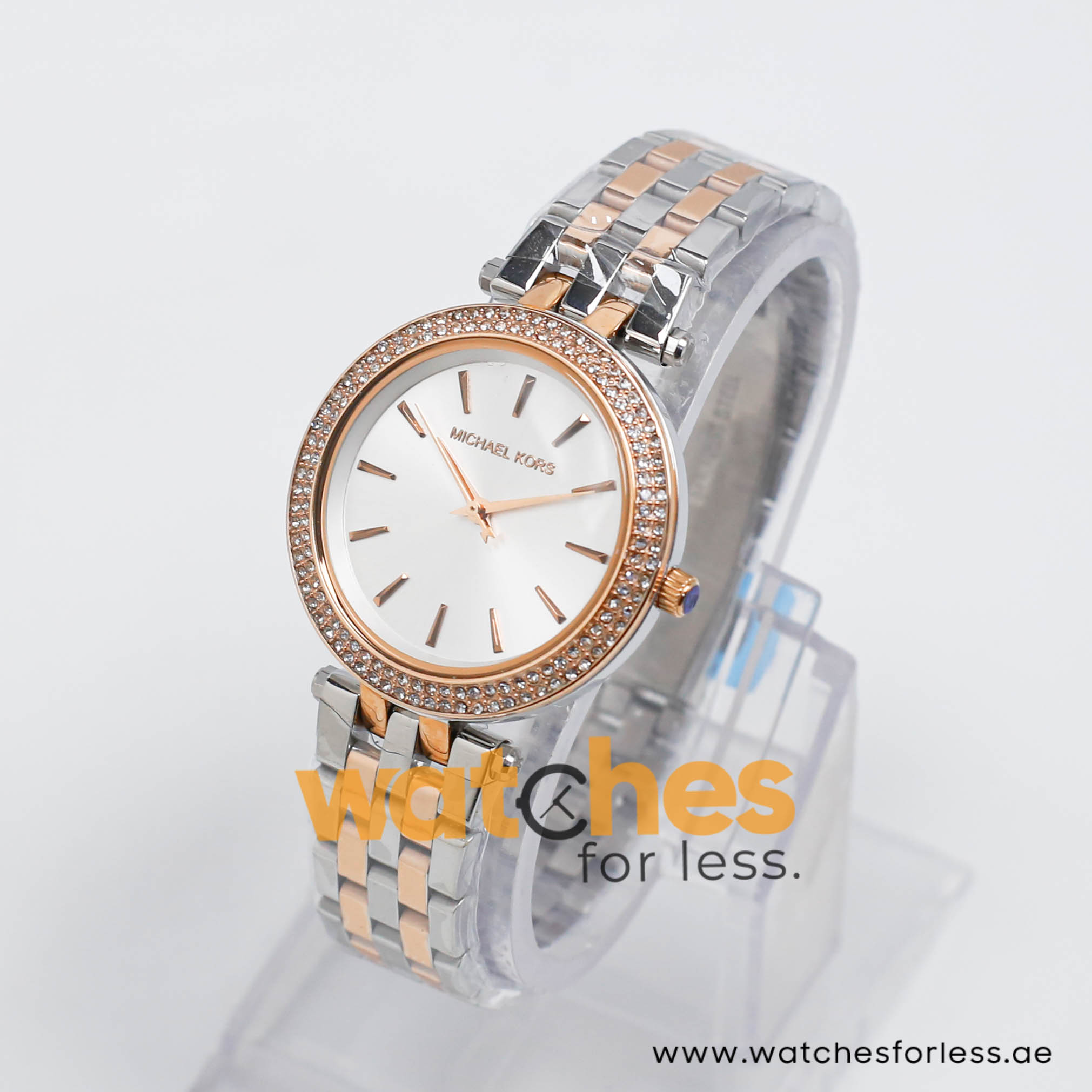 Michael Kors Women’s Quartz Two-Tone Stainless Steel Silver Dial 34mm Watch MK3203-C (Shelf Leftover)