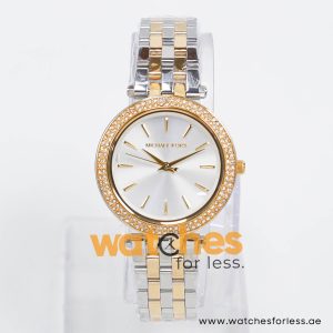 Michael Kors Women’s Quartz Two-Tone Stainless Steel Silver Dial 34mm Watch MK3215-C (Shelf Leftover)