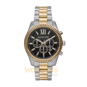 Michael Kors Men’s Chronograph Quartz Two-Tone Stainless Steel Black Dial 44mm Watch MK9207 (Without Tag)