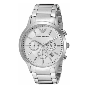 Emporio Armani Men’s Quartz Stainless Steel Silver Dial 43mm Watch AR2458 (Shelf Leftover)
