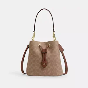 Coach Rowan Bucket Bag In Signature Canvas Brown (Size: L21cm, H14cm, W21cm) CBH07-1