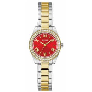 Guess Women’s Quartz Two-Tone Stainless Steel Red Dial 30mm Watch GW0841L8