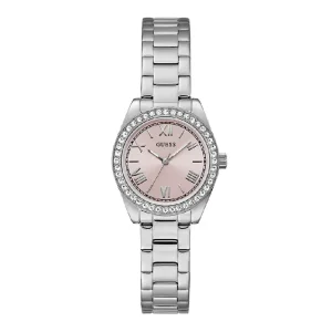 Guess Women’s Quartz Silver Stainless Steel Pink Dial 30mm Watch GW0841L4