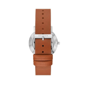 Skagen Women’s Quartz Brown Leather Strap White Dial 32mm Watch SKW3103 (Shelf Leftover)