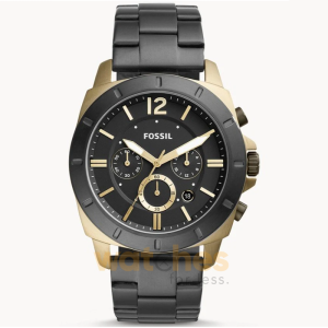 Fossil Men’s Chronograph Quartz Black Stainless Steel Black Dial 45mm Watch BQ2196 (Shelf Leftover)