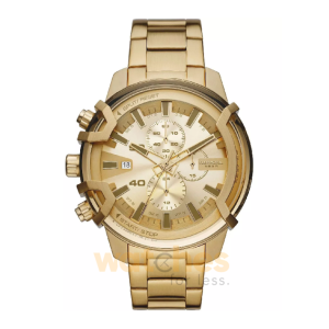 Diesel Men’s Chronograph Quartz Gold Stainless Steel Gold Dial 48mm Watch DZ4573 (Shelf Leftover)