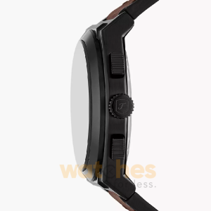 Alternative view of Fossil Men’s Chronograph Quartz Brown Leather Strap Black Dial 44mm Watch FS6108 (Without Tag)