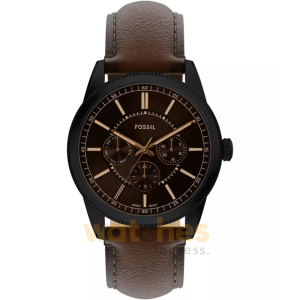 Fossil Men’s Quartz Brown Leather Strap Brown Dial 42mm Watch FS6138 (Without Tag)