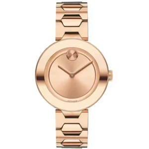 Movado Women’s Quartz Swiss Made Rose Gold Stainless Steel Rose Gold Dial 32mm Watch 3600387 (Shelf Leftover)