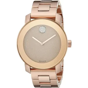 Movado Women’s Quartz Swiss Made Rose Gold Stainless Steel Bronze Dial 36mm Watch 3600335 (Shelf Leftover)