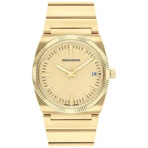 Movado Unisex Quartz Swiss Made Gold Stainless Steel Gold Dial 36mm Watch 3650217