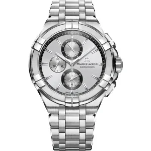 Maurice Lacroix Men’s Quartz Swiss Made Silver Stainless Steel Silver Dial 44mm Watch AI1018-SS002-130-1
