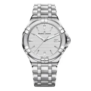 Maurice Lacroix Men’s Quartz Swiss Made Silver Stainless Steel Silver Dial 42mm Watch AI1008-SS002-131-1