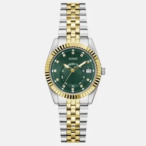 Guess Women’s Quartz Two Tone Stainless Steel Green Dial 34mm Watch GW0936L3
