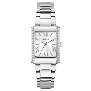 Guess Women’s Quartz Silver Stainless Steel White Dial 27mm Watch GW0874L1