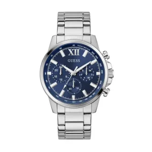 Guess Men’s Quartz Silver Stainless Steel Blue Dial 44mm Watch GW0900G4