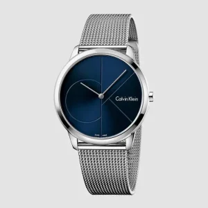Calvin Klein Men’s Swiss Made Quartz Stainless Steel Blue Dial 40mm K3M2112N (Shelf Leftover)