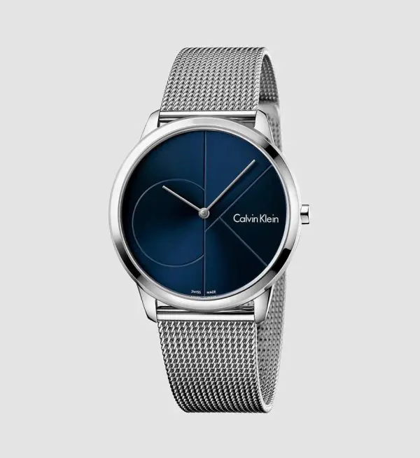 Calvin Klein Men’s Swiss Made Quartz Stainless Steel Blue Dial 40mm K3M2112N (Shelf Leftover)