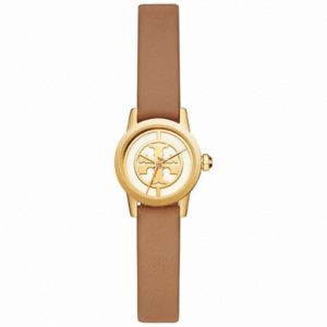 Tory Burch Women’s Quartz Brown Leather Strap White Dial 20mm Watch TBW4035