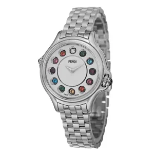 Fendi Women’s Quartz Swiss Made Silver Stainless Steel White Dial 33mm Watch F107024000T05 (Without Tag)