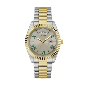 Guess Men’s Quartz Two Tone Stainless Steel Grey Dial 42mm Watch GW0265G15