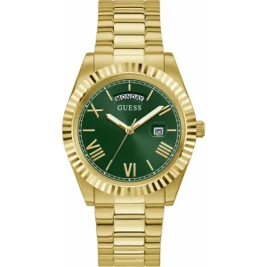 Guess Men’s Quartz Gold Stainless Steel Green Dial 42mm Watch GW0265G18