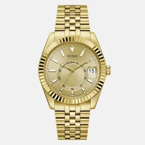 Guess Men’s Quartz Gold Stainless Steel Gold Dial 42mm Watch GW0977G2