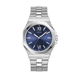 Guess Men’s Quartz Silver Stainless Steel Blue Dial 42mm Watch GW0849G1