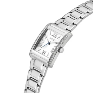 Guess Women’s Quartz Silver Stainless Steel White Dial 27mm Watch GW0874L1
