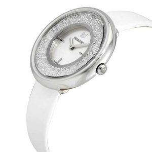 Alternative view of SWAROVSKI Women’s Swiss Made Quartz White Leather Strap White Dial 34mm Watch 5275046 (Shelf Leftover)