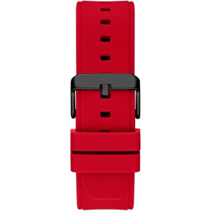 Guess Men’s Quartz Red Silicone Strap Black Dial 46mm Watch GW0334G4