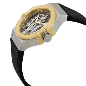 Alternative view of Maserati Men’s Automatic Black Leather Strap Black Skeleton Dial 42mm Watch R8821108011 (Shelf Leftover)