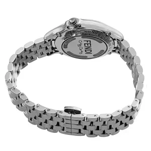 Fendi Women’s Quartz Swiss Made Silver Stainless Steel White Dial 33mm Watch F107024000T05 (Without Tag)