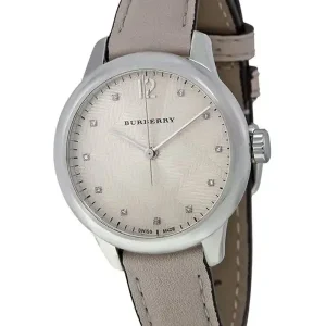 Burberry Women’s Swiss Made Quartz Leather Strap Beige Dial 32mm Watch BU10105 (Without Tag)